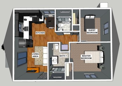  713 SF ADU FLOOR PLAN